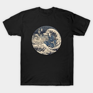 Great wave warrior fighting T-Shirt